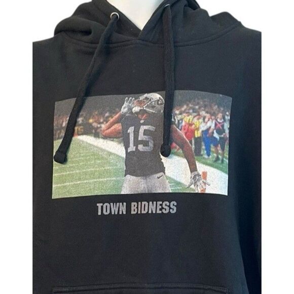 Mens XL Oakland Raiders Town Bidness 15 Black Fleece Pullover Hoodie NWT - Picture 2 of 6